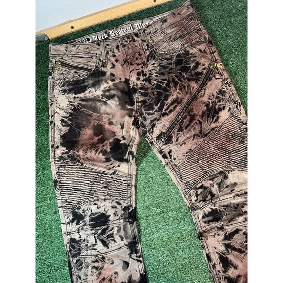 Rock Revival Jezek Moto Acid Wash Denim Men’s 32x33 - Picture 4 of 13